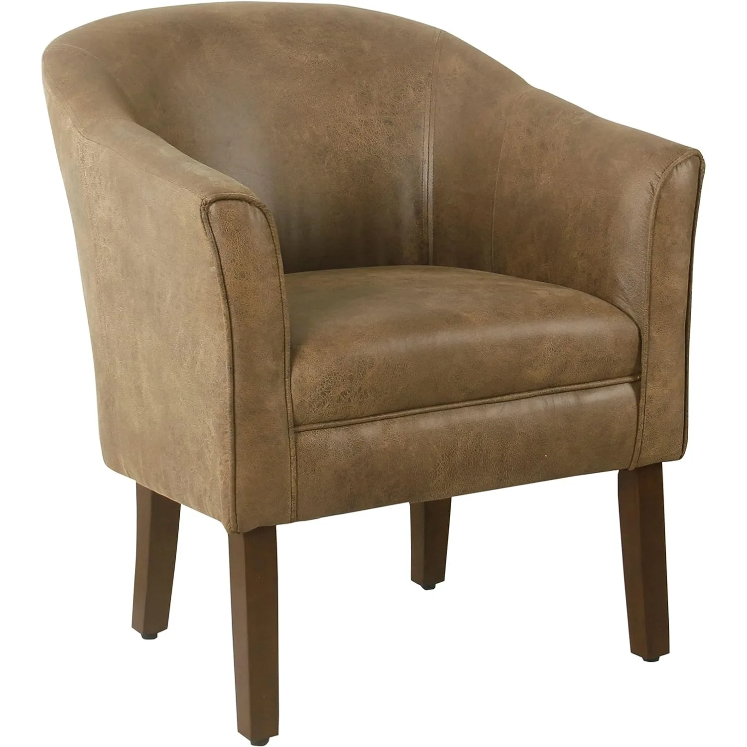 HomePop Modern Barrel Accent Chair, Brown