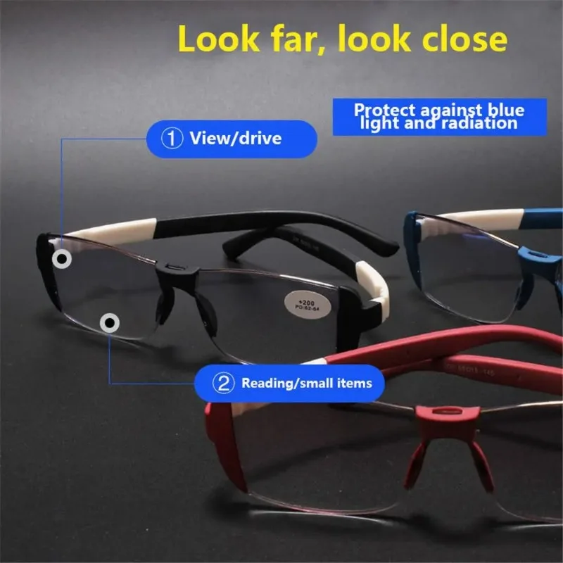 Lunettes anti-lumière bleue, lunettes de thérapie magnétique, lunettes de presbytie, lunettes de lecture intelligentes pour la vue de près et de loin, lunettes finies