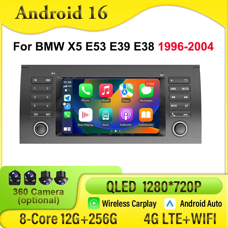 

Android-система для BMW X5 E53 E39 E38 1996-2004 с CarPlay, GPS-навигацией, DSP, Bluetooth и мультимедийными функциями