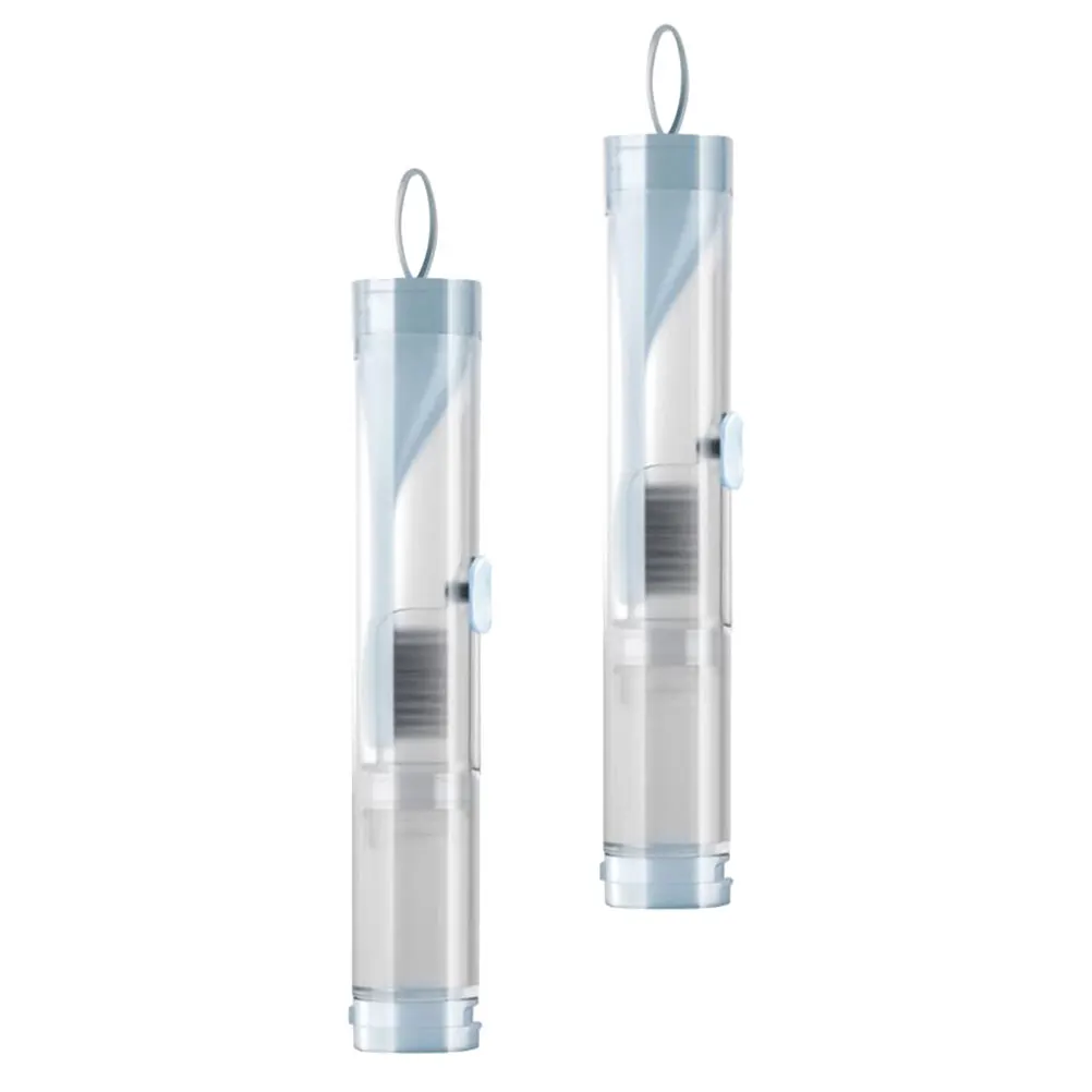 

2Pcs Toothbrush Storage Box Portable Folding Travel Case for Toothpaste Blue Color Lightweight al Care