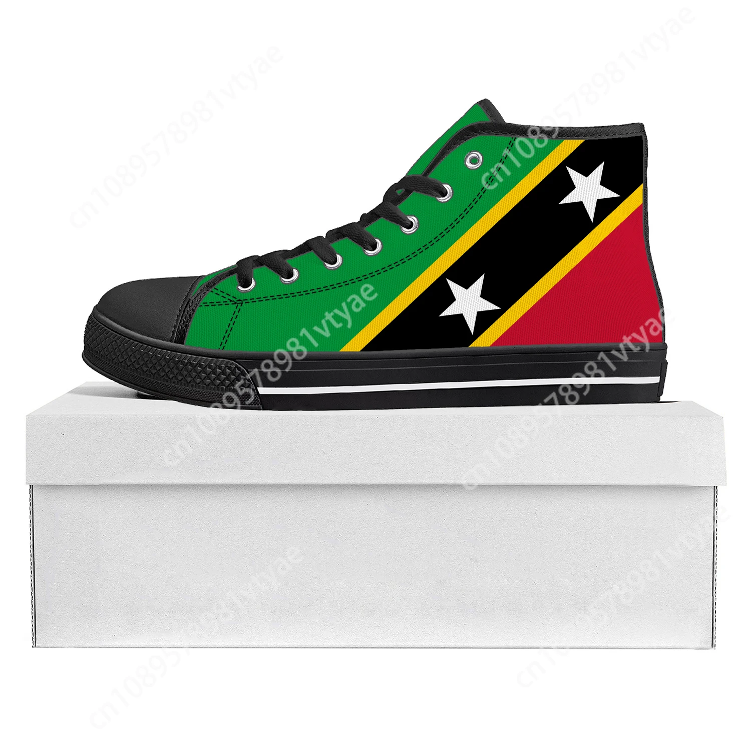 

St Kitts and Nevis Flag High Top High Quality Sneakers Mens Womens Teenager Canvas Sneaker Casual Couple Shoes Custom Shoe