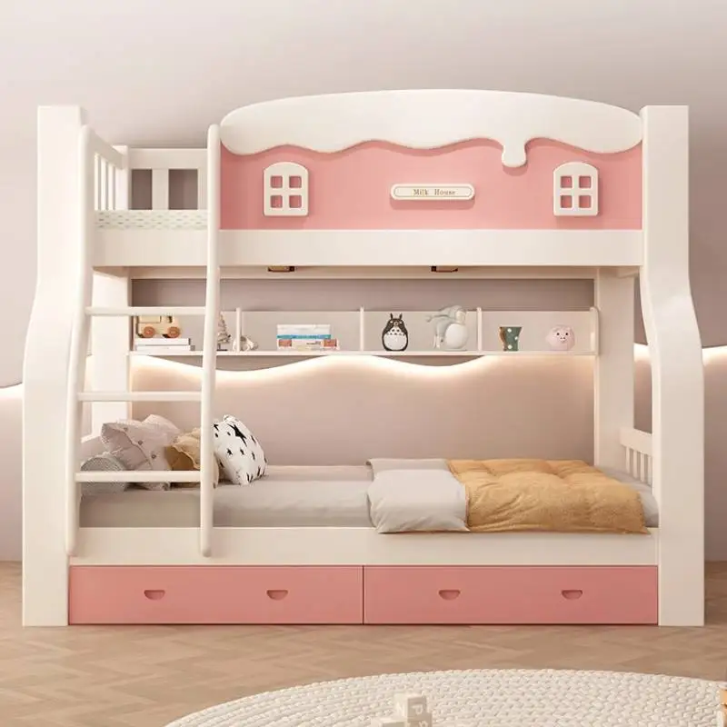 

Boundary Sleeping Kids Beds Wooden Comforter Safety Bedroom Children Beds Princess Modern Style Litera Infantil Kids Furniture