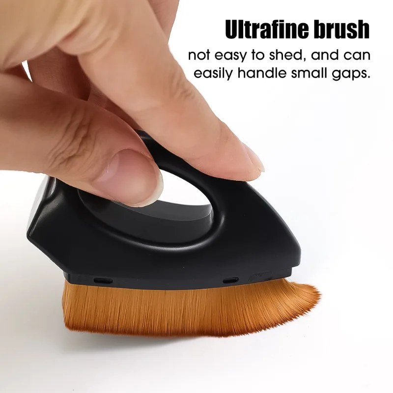 Car Small Cleaning Brush Flatiron Styling Brush with Cover Car Interior Detailing Dashboard Air Outlet Dust Remover Brushes