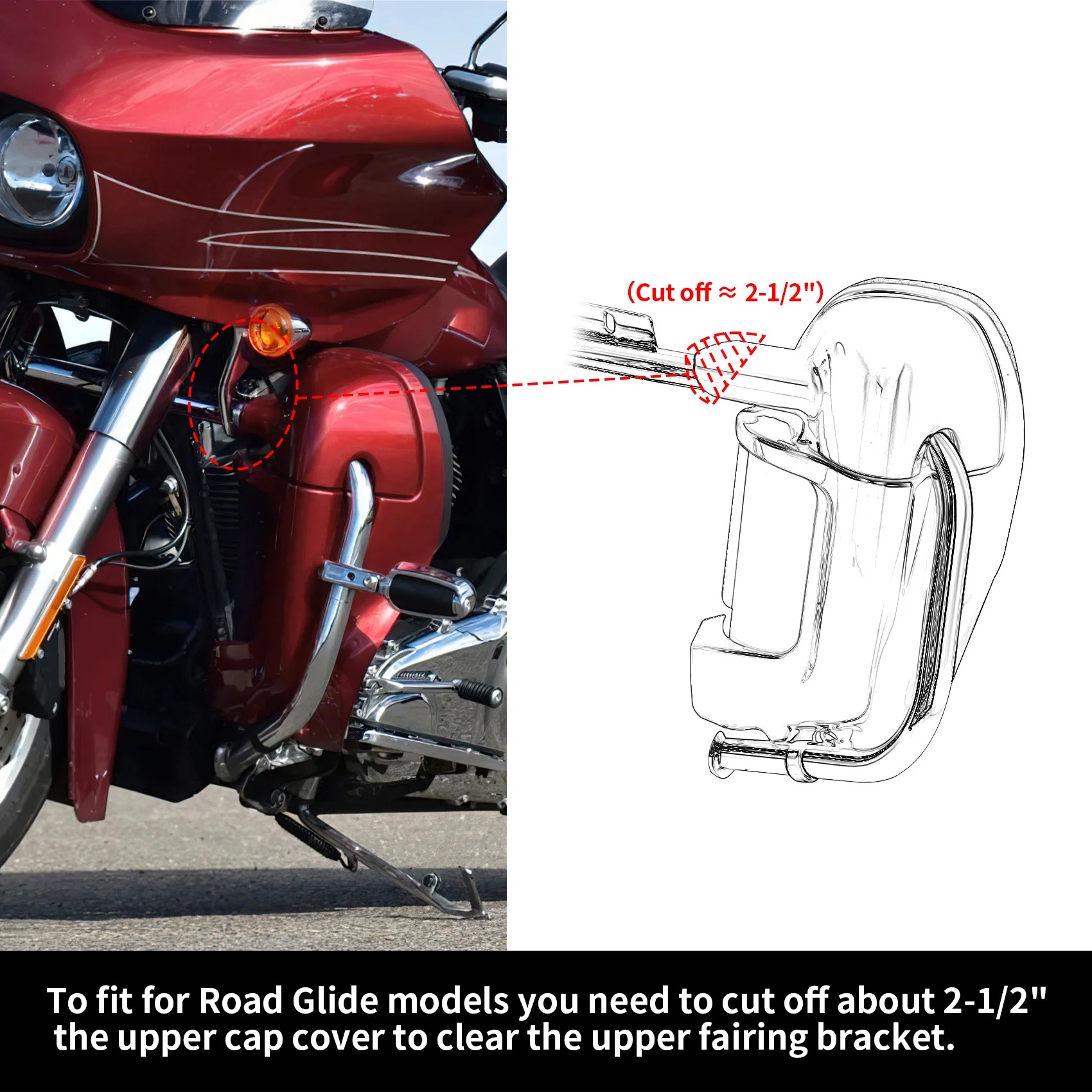 Harley Touring Road King Street Electra Glide 1983-2013 용 오토바이 하부 통풍 다리 페어링 캡 글러브 박스