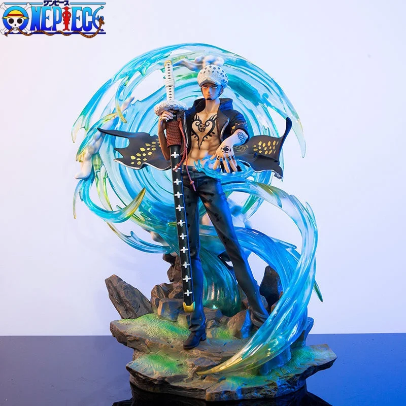 41cm One Piece Gk Trafalga Phantom Luo Handmade Anime Figure Phantom Luo Figure With Light Collectible Ornaments Model Desk Gift