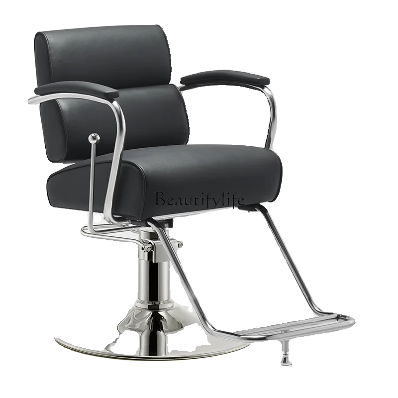 

The barber shop chair is simple and can be reclined and permed.