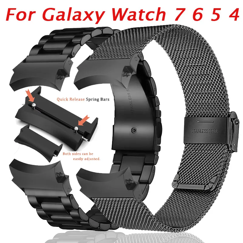 Keine Lücken Correa für Galaxy Watch 7 6 5 4 44 mm 40 mm 5pro Band 45 mm Stahlarmband für Samsung Galaxy Watch 6 4 Classic 47 mm 46 mm 43 mm