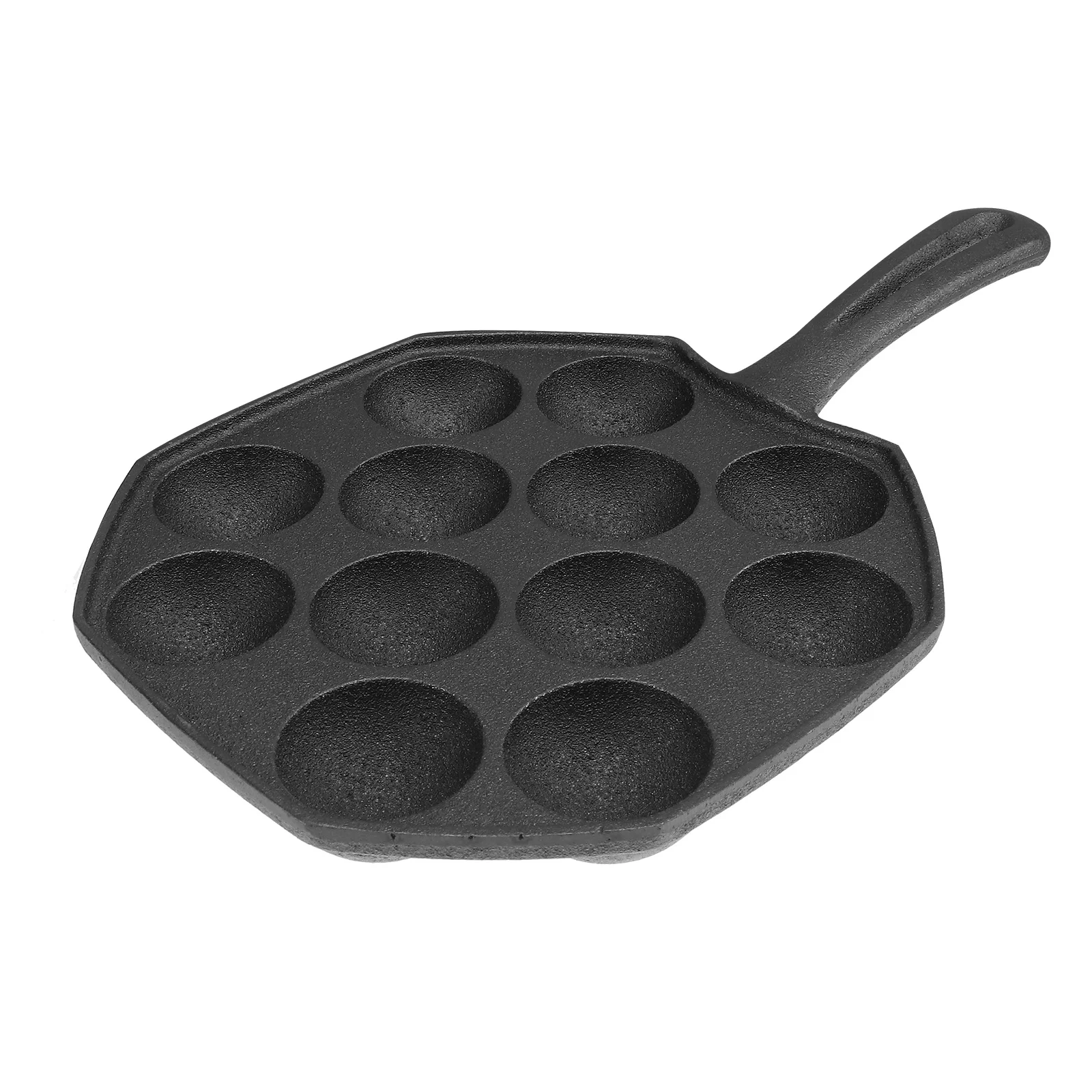 

12 Mold Takoyaki Maker Skillet Heavy Duty Iron Pan Non Stick Surface for Ebelskivers Donut Holes Stuffed Pancakes Cooking Tool