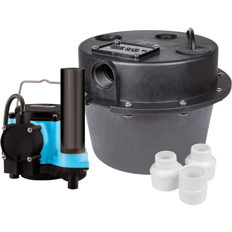 WRSC-6 115-Volt, 1/3 HP, 2760 GPH Compact Under Sink Drainosaur Automatic Sump Pump/Basin System