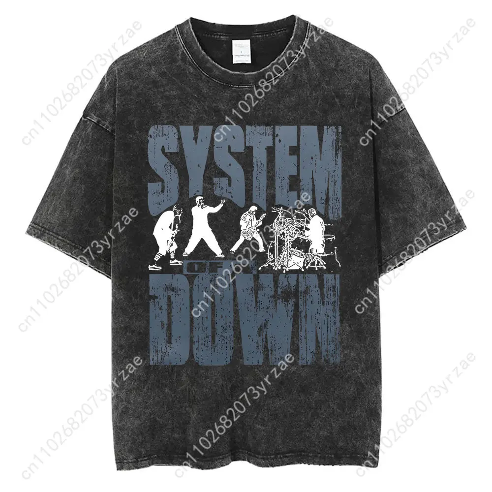 システム・オブ・ア・ダウン SOAD レトロウォッシュ Tシャツ男性女性高品質ヴィンテージ Tシャツファッション綿半袖ソフト通気性トップス