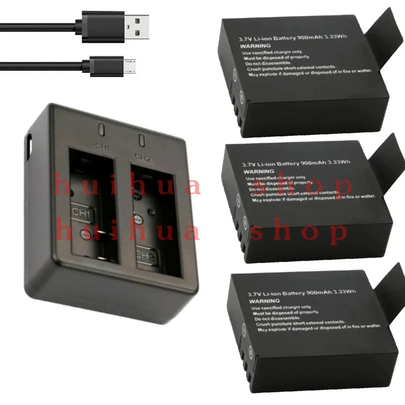 900mAh SJ4000 rechargeable Battery For SJCAM SJ4000 M10 SJ5000 SJ5000X For EKEN H9 H9R H8R H8 GIT PG900 action camera batteria