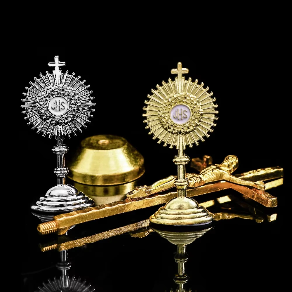 5Color Exquisite Mini Catholic JHS Metal Ornament - Jesus Communion Car/Home/Office Decor - Religious Christianity Jewelry Gift