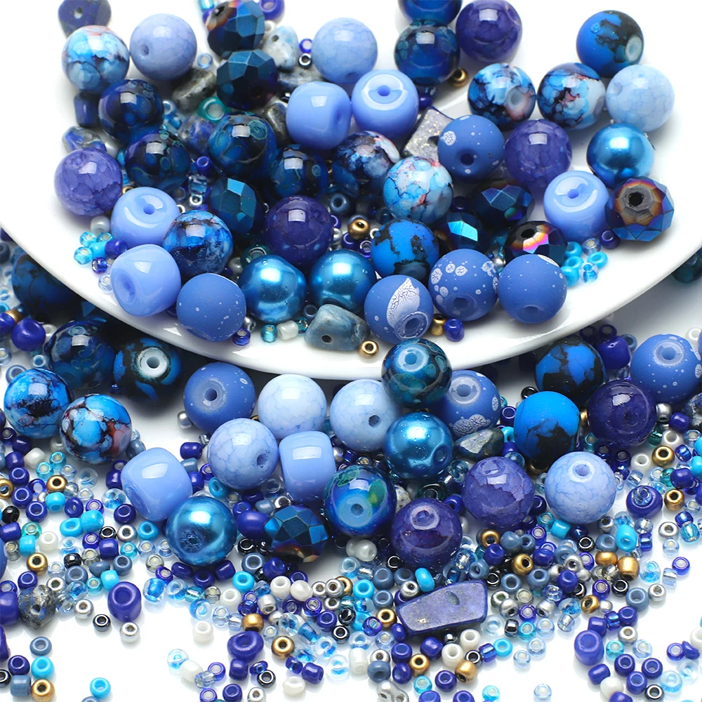 15 style 8mm Mixed Stone Beads Crystal and Glass Seeds Beads for Jewelry Making Needlework DIY Bracelet Necklace DIY Accessories