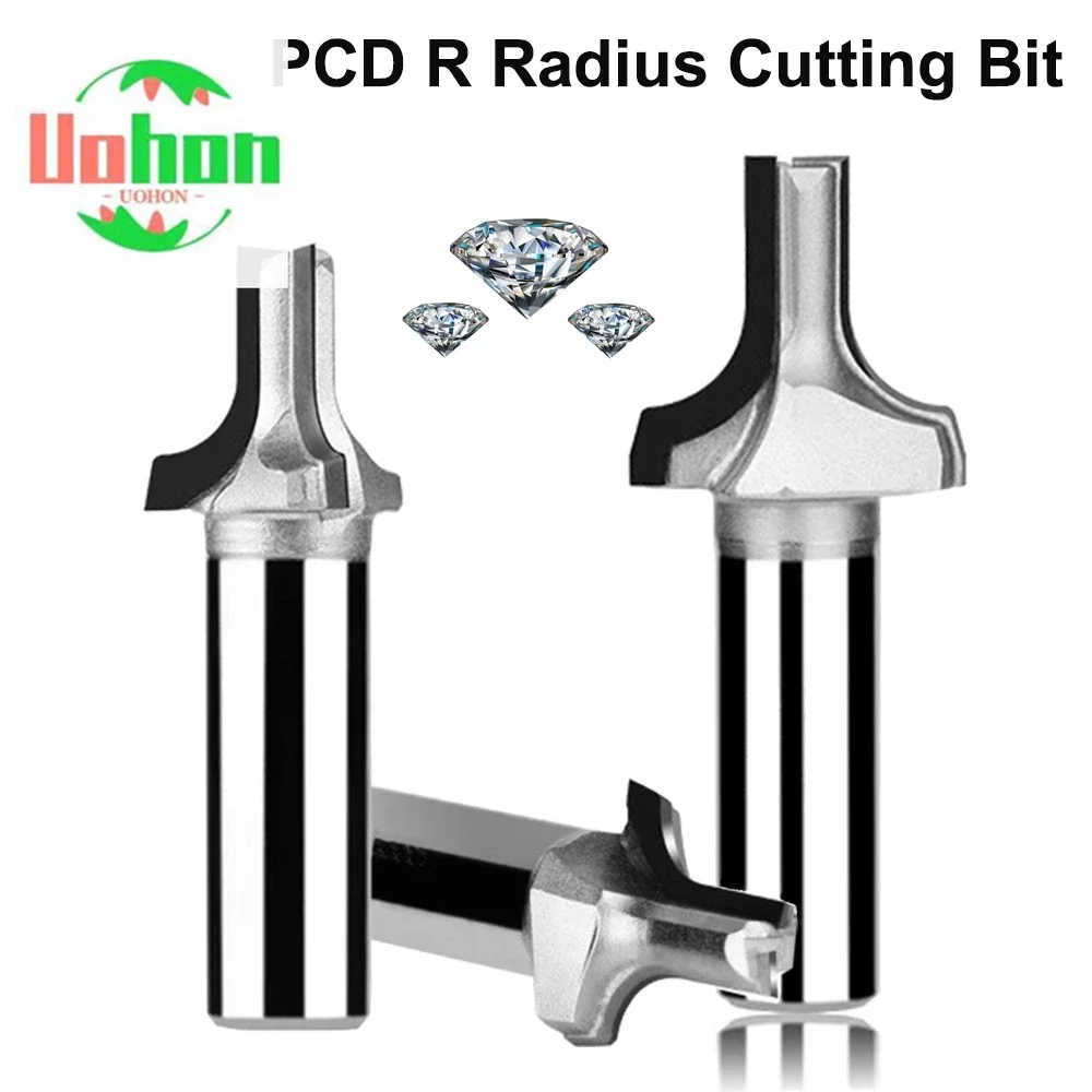 

PCD Diamond Cutting Bit Diamond Round Over Radius Cutter Slotting Cabinet Door Engraving Milling Cutter for MDF Plywood