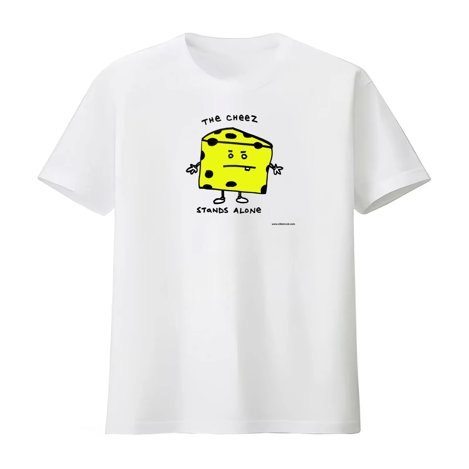 The Cheese Stands Alone T-Shirt Summer Casual Cotton Tee Oversized Streetwear Tops Vintage Graphic Print Unisex Men Women