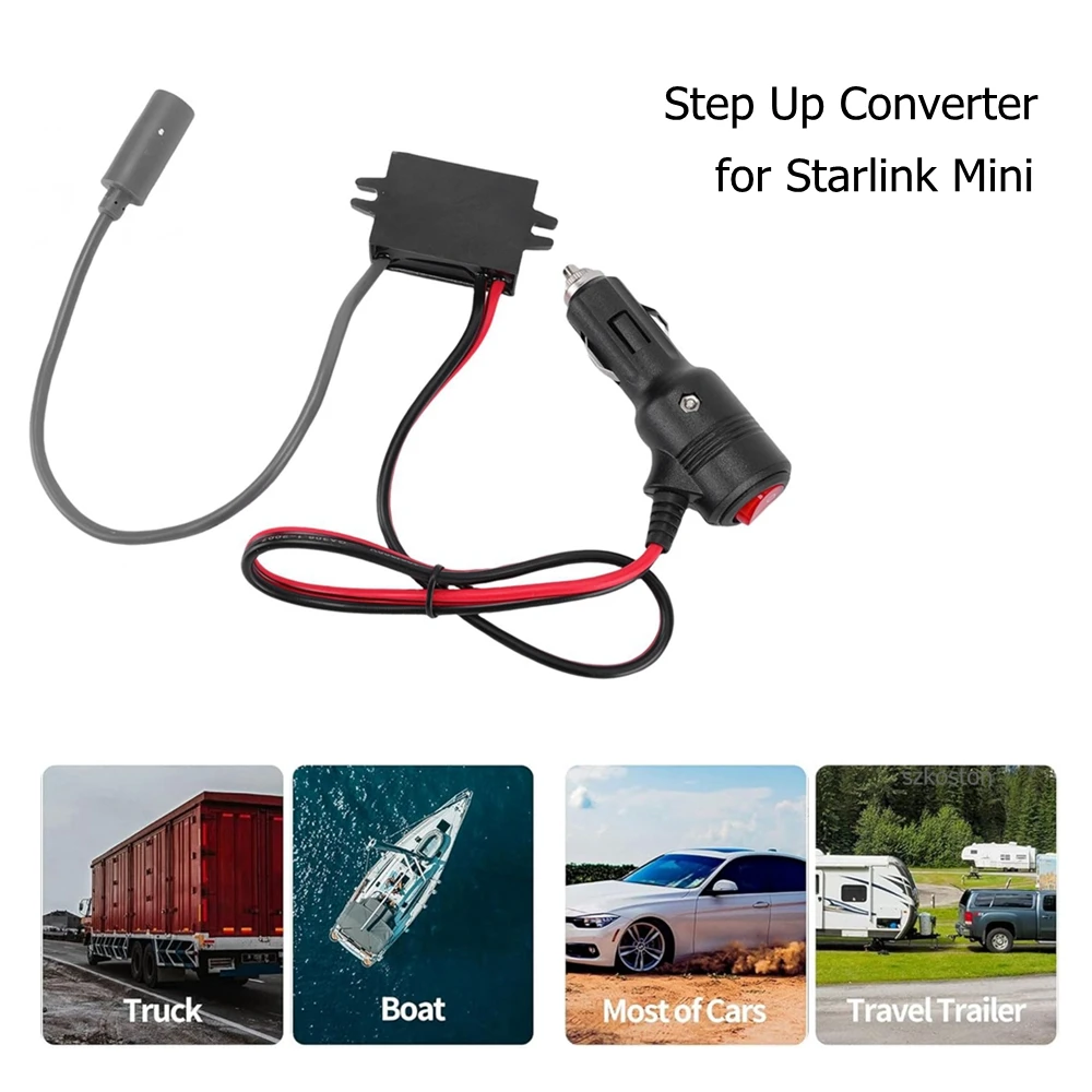 Step Up Power Cable for Starlink Mini 12V/24V to 30V 3.5A Converter DC Power Cable Input DC Car Lighter  Adapter Plug and Play