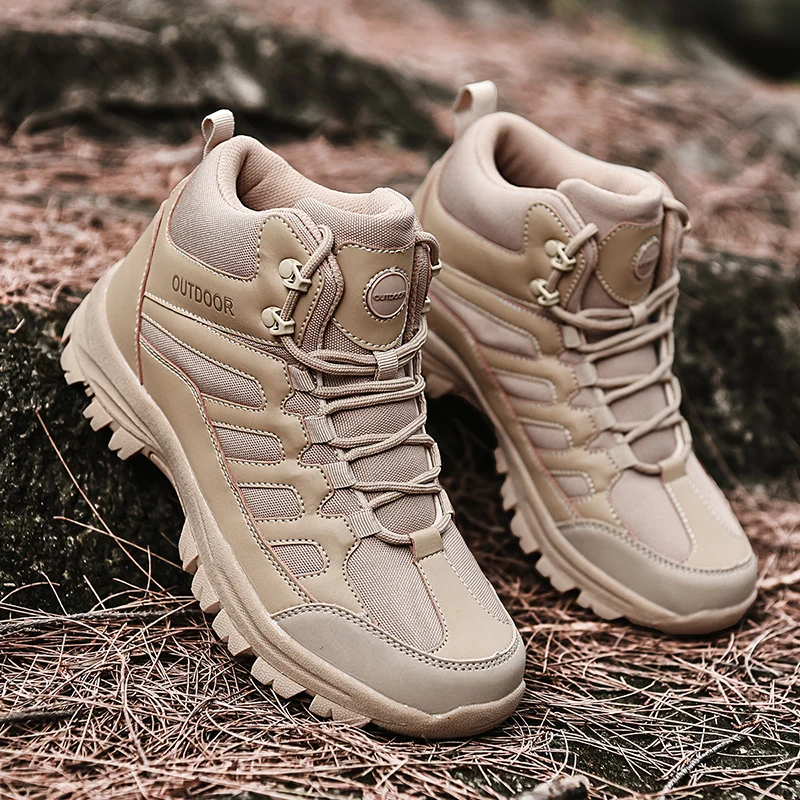 

Hiking Shoes Men Outdoor Breathable Casual Sports Shoes Men Thick-soled Ankle Boots Men Anti-slip Wear-resistant Shoes