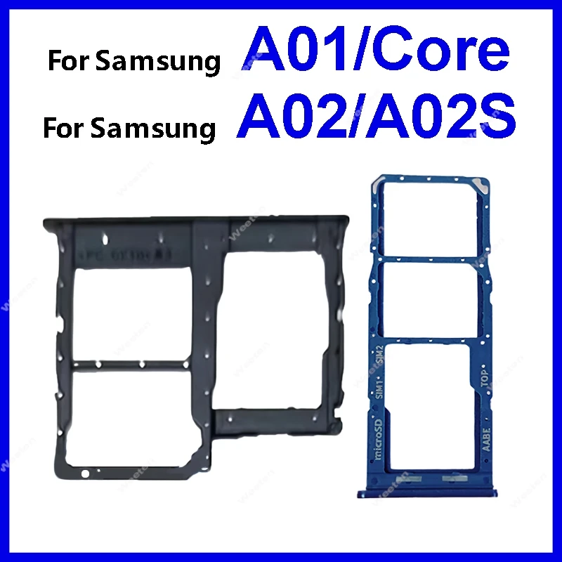 SD & SIM Card Reader Holder Adapter For Samsung Galaxy A01 A02 A02S A01core Single Dual sim card tray Replacement Repair parts