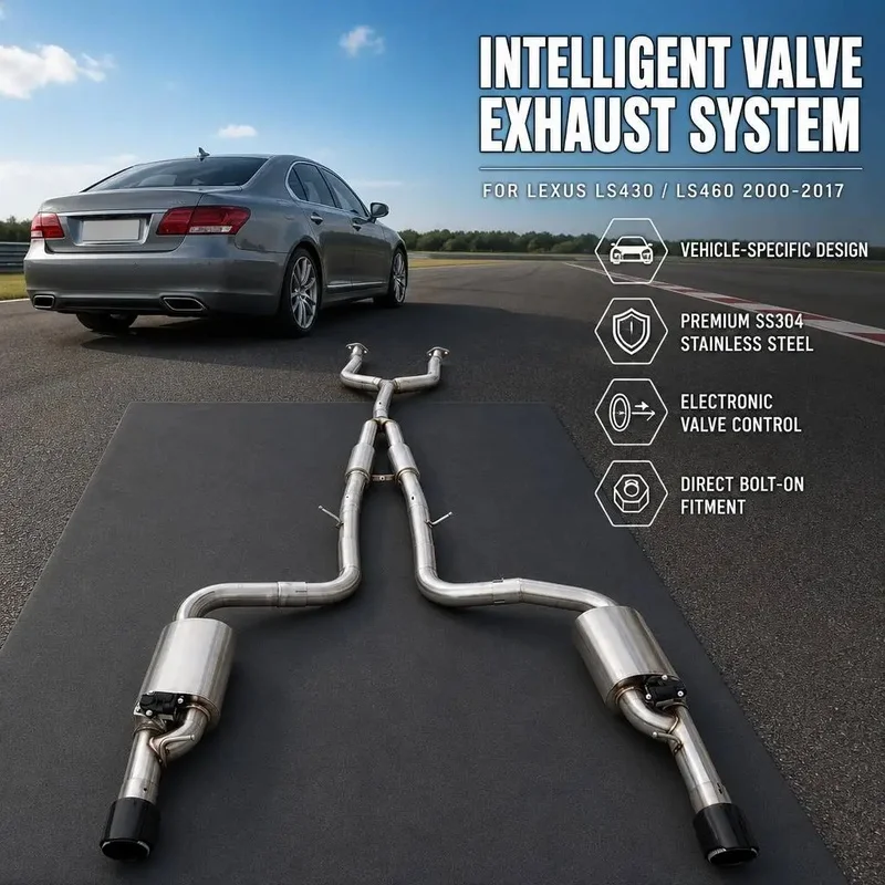 For Lexus LS430/LS460 2000-2017 SS304 Stainless Steel Electronic Valve Exhaust, High-performance cat Back Exhaust
