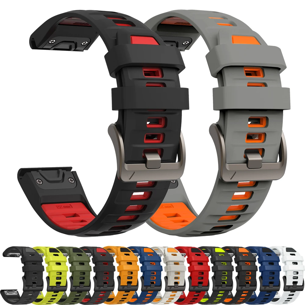 QuickFit 22mm 26mm Sport Strap For Garmin Fenix 8 E 47mm 51mm Epix Pro/Enduro 3 7X 7 6X 6 Strap Replacement Instinct 2X Bracel