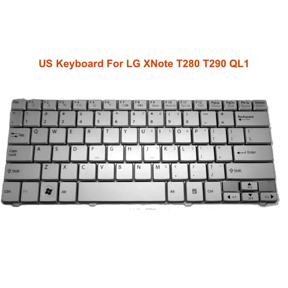 US Replacement Keyboards For LG XNote T280 T290 QL1 MP-09H33US-6920 MP 09H33US6920 USA English Notebook Keyboard Silver Keycaps