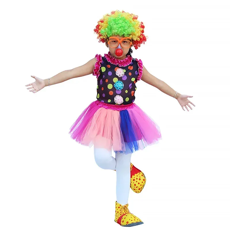 Costume de Cosplay de Clown pour enfants de cirque, combinaison de carnaval d'halloween et de noël, vêtements d'anniversaire de 3 à 12 ans