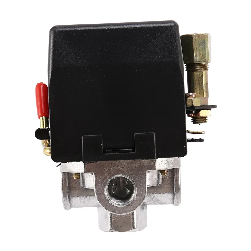 3X 5-8Kg 4-Port 26 Amp Saklar Tekanan Katup Kontrol Kompresor Udara Tugas Berat Hitam Pengontrol Tekanan Otomatis-[Qahk]