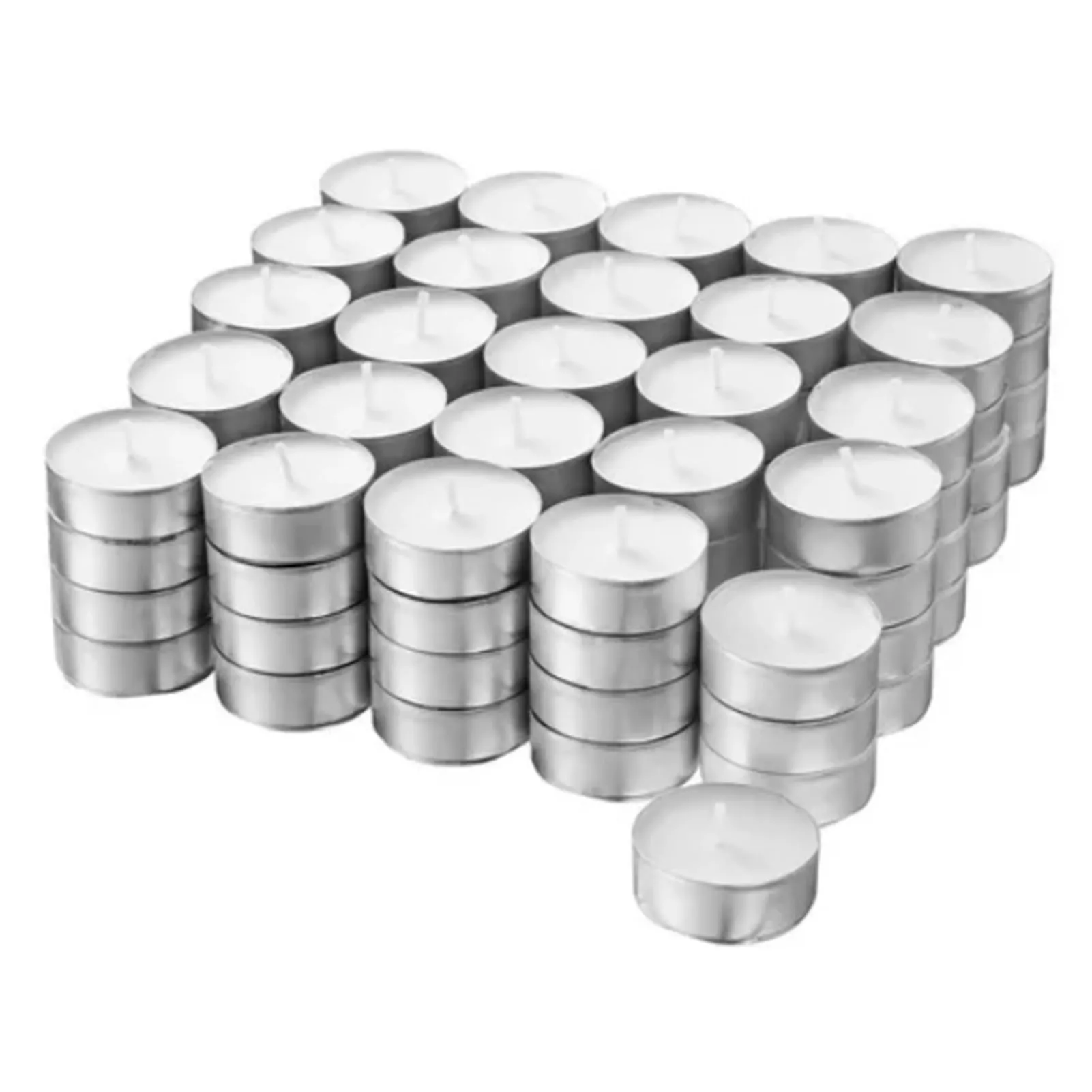 100 Packs Unscented Tea Lights Candles 4 Hour Smokeless Dripless Mini Paraffin Tealight Candles Set for Weddings White