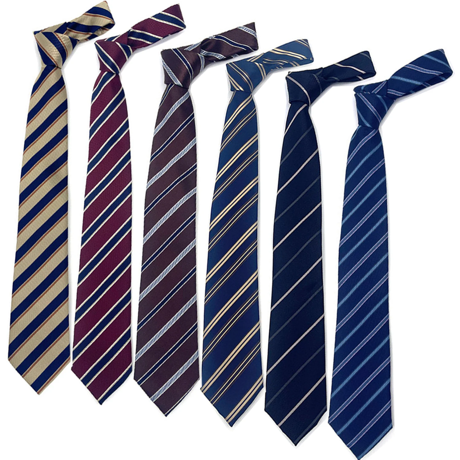 Fashion Ties for Men Women 1200-PIN 8CM 3.15'' Business Wedding Silk Tie Striped Pattern Black Blue Red Classic Necktie