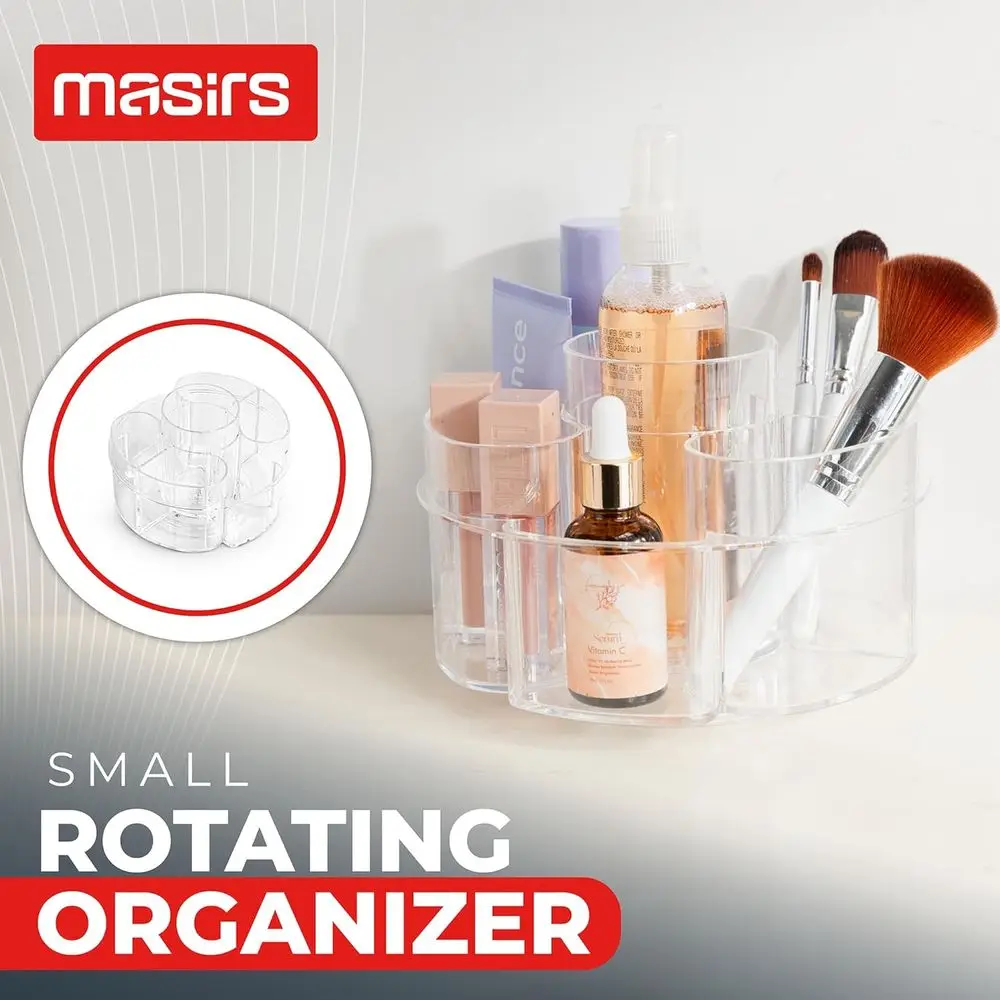 360 Rotating Makeup Organizer - Mini Spacious Cosmetic Storage Solution with Multiple Compartments - Perfect Spinning Make-Up Ca