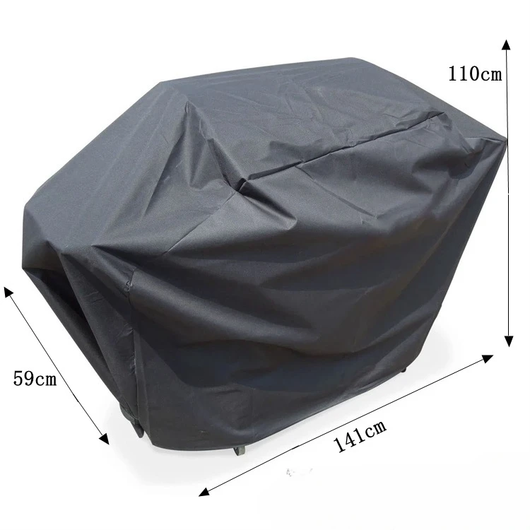 Barbecue Grill Black Oxford Cloth Waterproof Cover BBQ Rain Cover Grill Windproof Cloth Cover