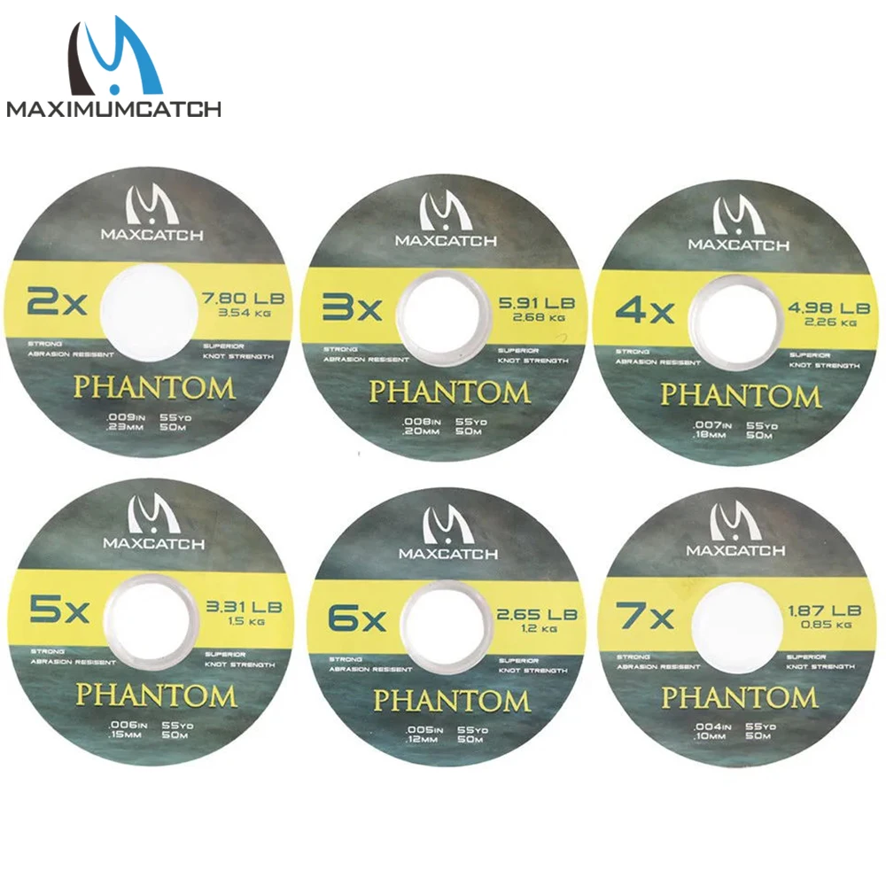Maximumcatch Fly Fishing Tippet Line Nylonowy materiał Tippet Przezroczysty kolor 25/50M 0X/1X/2X/3X/4X/5X/6X/7X