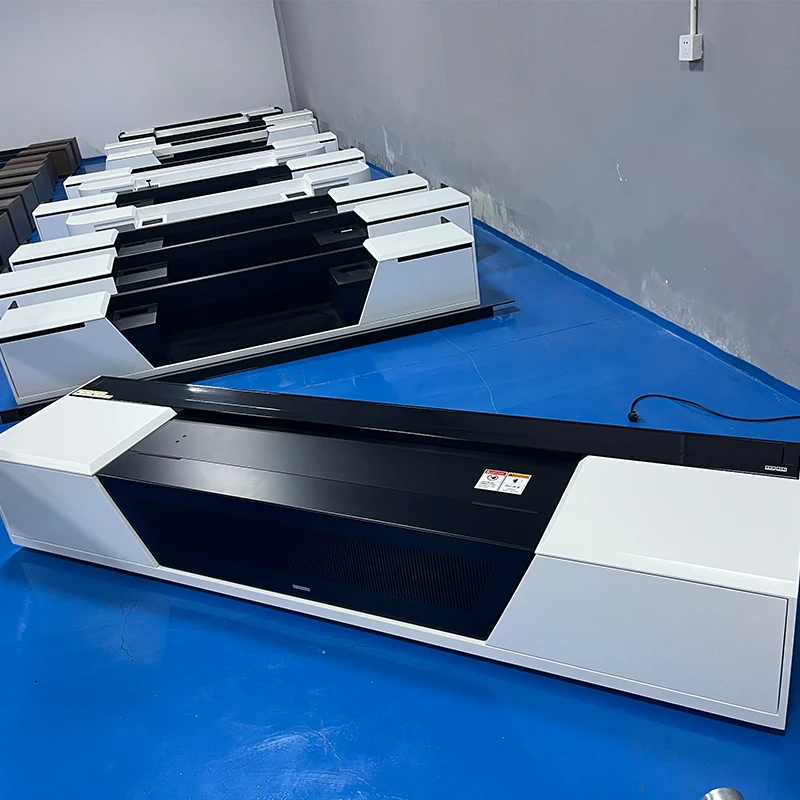 100 Zoll weißer elektrischer TV-Schrank, TV-Ständer, integrierter Projektionsschrank, geeignet für alle UST-Projektorschränke