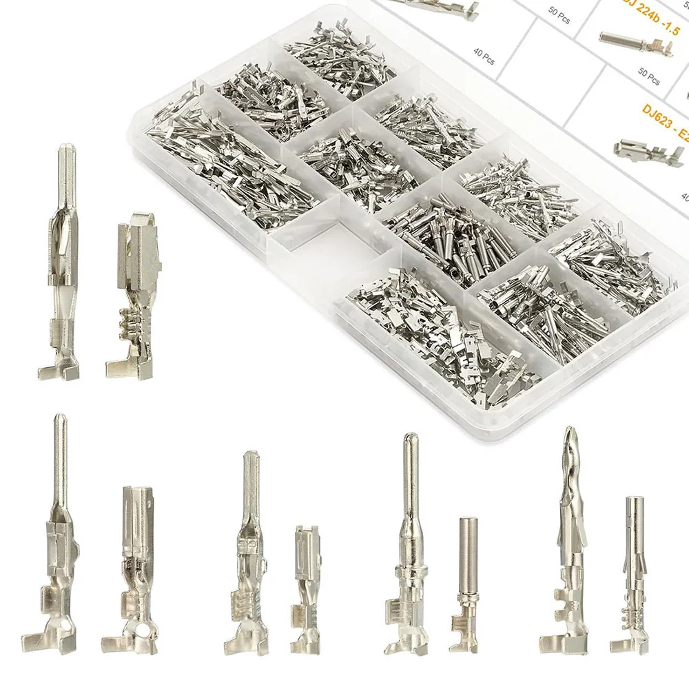 440-teiliges Auto-Steckverbinder-Set 1,5/1,8/2,5/2,8mm Pin-Anschlussklemmen Kabelverbinder-Pin-Kit 22-12 Stecker Crimpanschluss-Pins – Detail 1