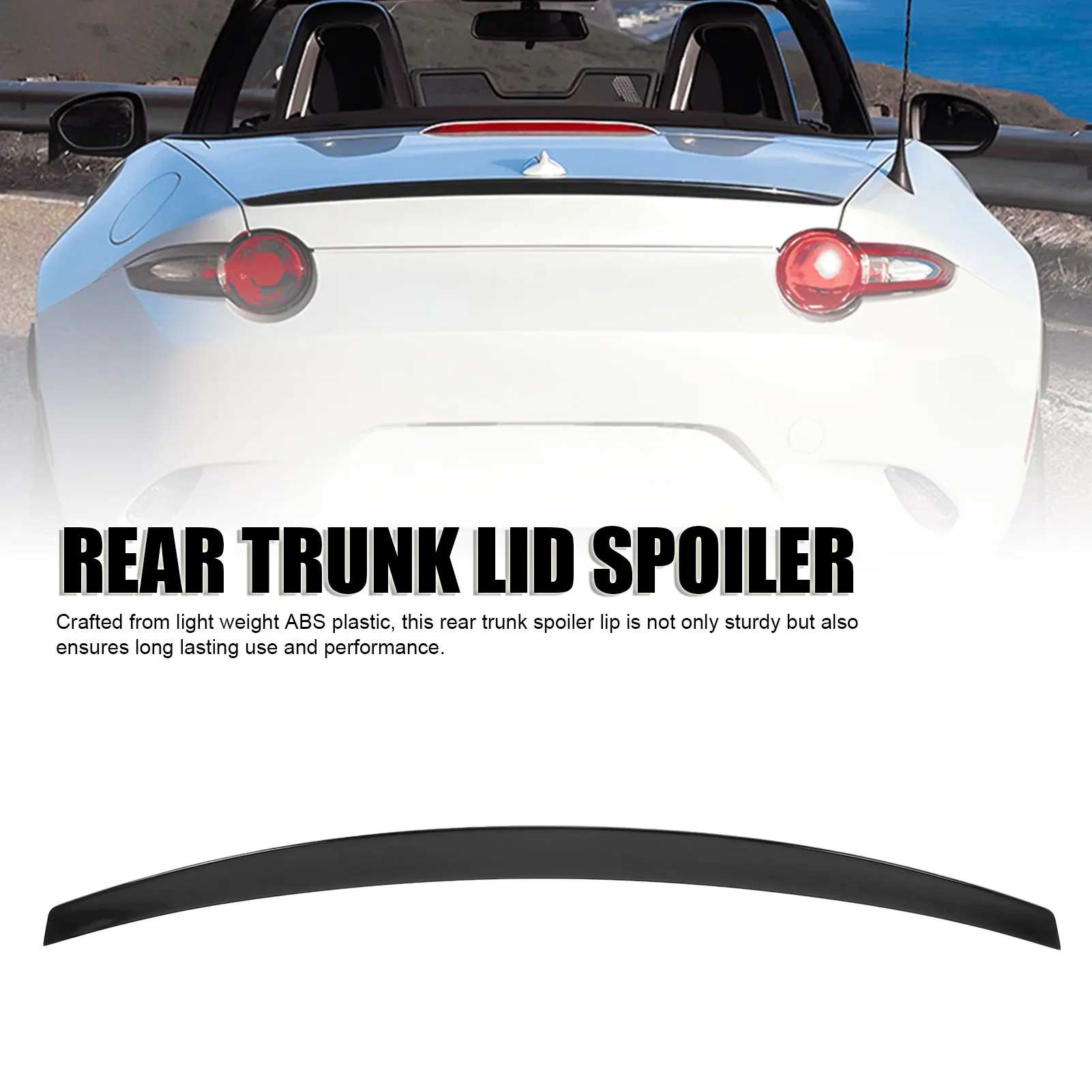 

Car Rear Trunk Spoiler Wing Lip Improve Driving Stability Sporty Look Lightweight for Mazda MX-5 Miata ND 2016 to 2022