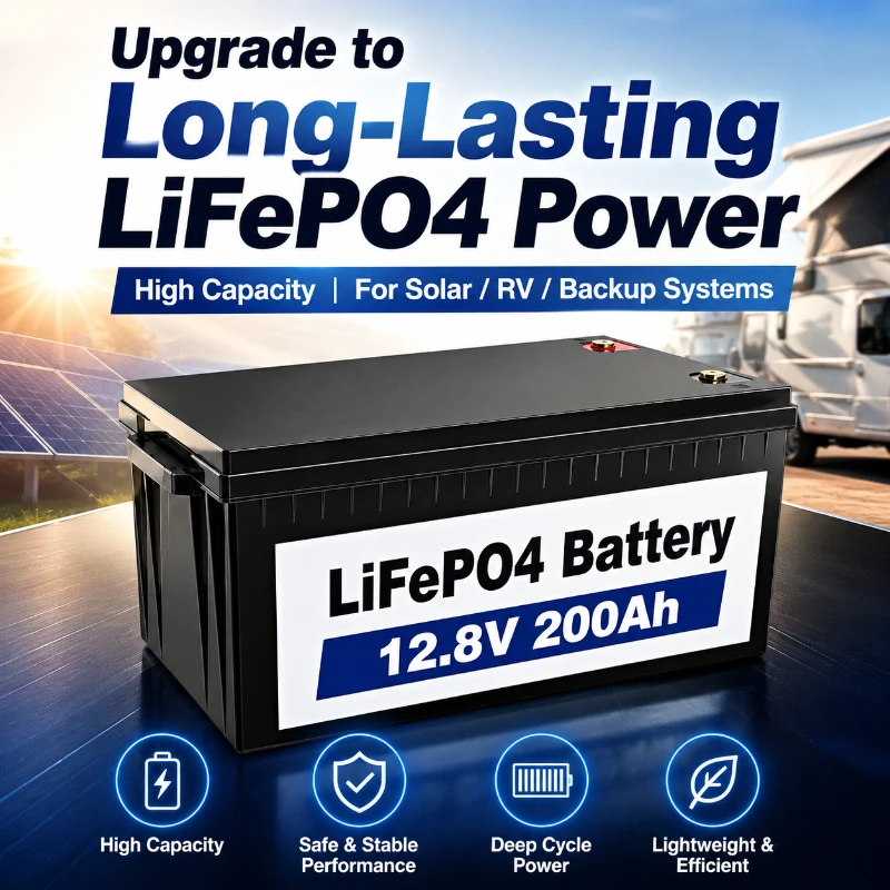 2025 12V 200Ah Lithium Iron Phosphate Power Large Capacity Solar Photovoltaic Energy Storage Battery Pack Energy Storage Battery