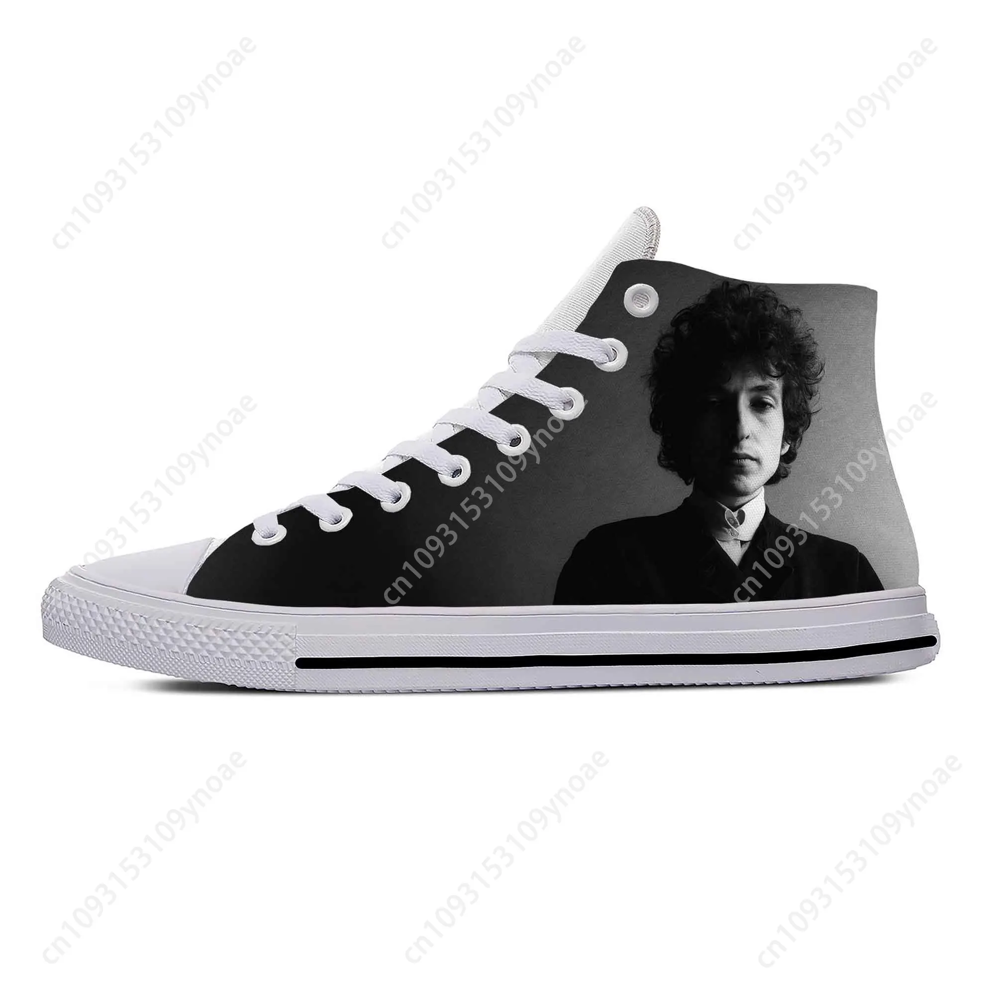 Bob Dylan Music Rock Singer Cartoon Fashion Funny Casual Cloth Shoes High Top Lightweight Breathable 3D Print Men Women Sneakers