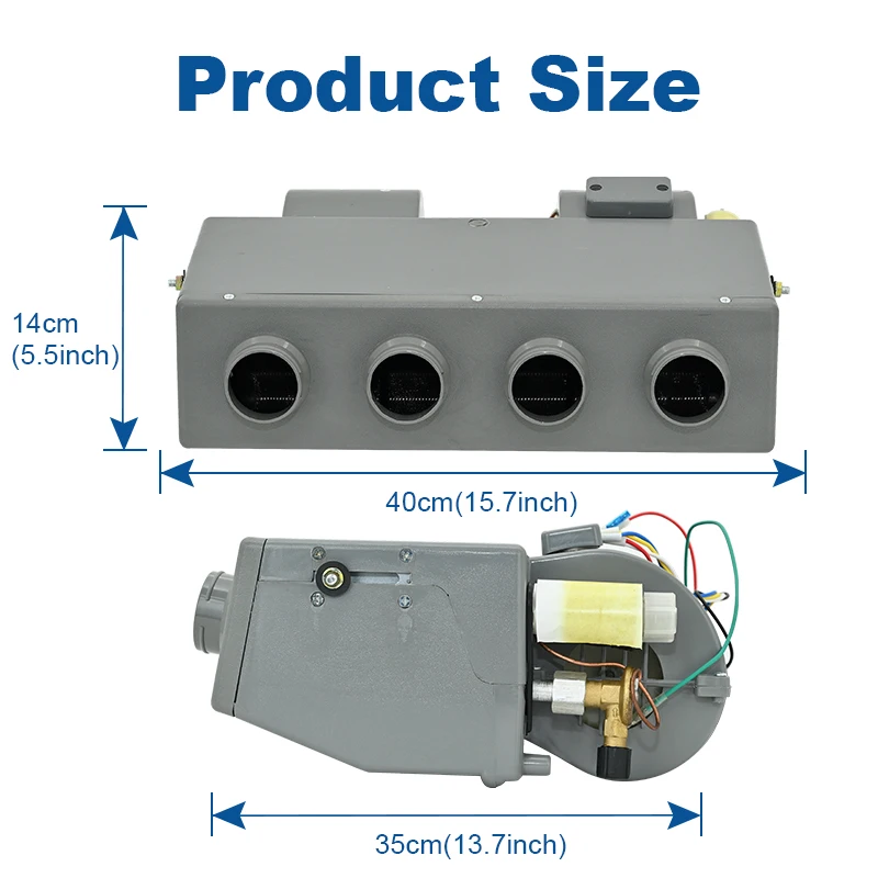 406Universal 24V Ar Condicionado Robustos Materiais ABS Unidade Evaporadora de Aquecimento e Refrigeração 12V para Caminhões, Vans e Motorhomes