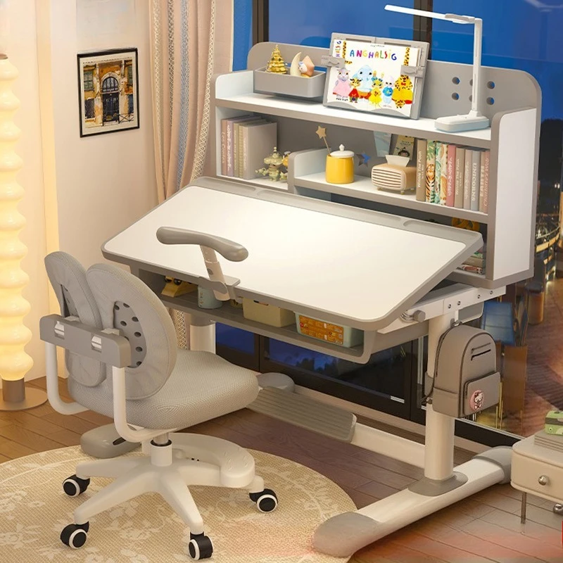 Study table Pupil writing desk, corrective sitting posture household desk and chair set, lifting adjustment work table