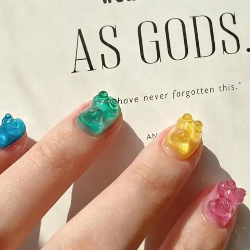 H4GD 3D Bear Mould Sculpture Plate Plate Mails Stencils Silicone Mail Carving Mould #3