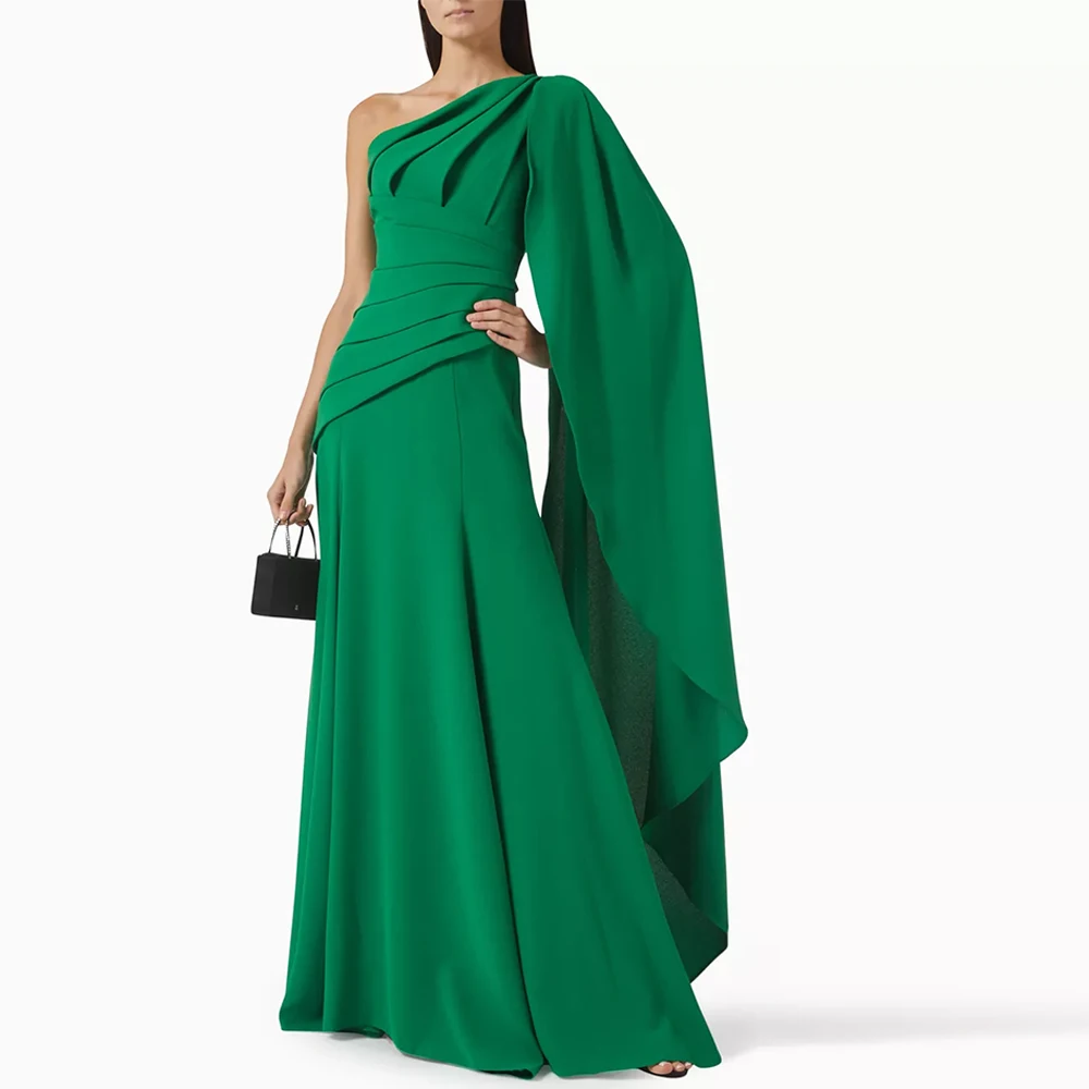 

Soft Jersey Evening Dresses Exquisite One Shoulder Zipper Back Homecoming Dresses Modern A-Line Customized Celebrity Gowns