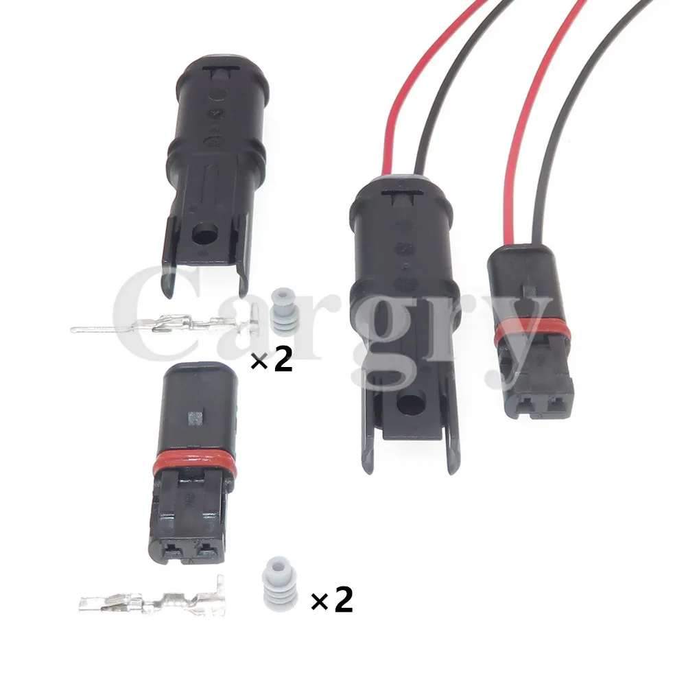 1 Set 2P 872406501 AC Assembly Automobile Wiring Waterproof Socket 872-406-501 872-841-501 Car Plastic Housing Sealed Connector