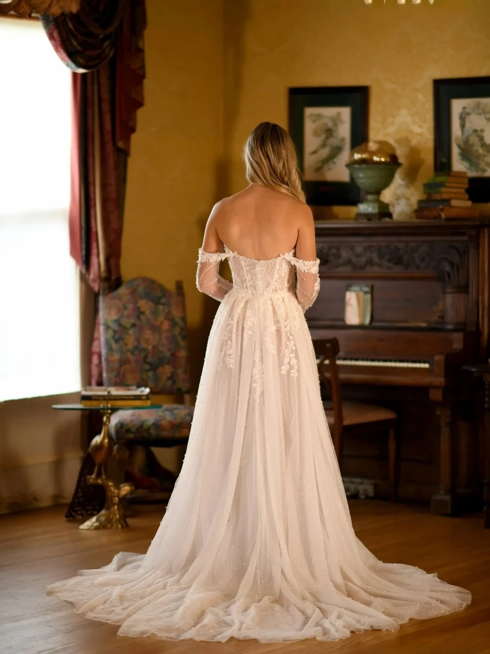 Romantic 2026 Sweetheart Neck Pearls Wedding Dress Dreamy Lace A Line Customized Bridal Gown Exclusive Corset Long Charming Wear