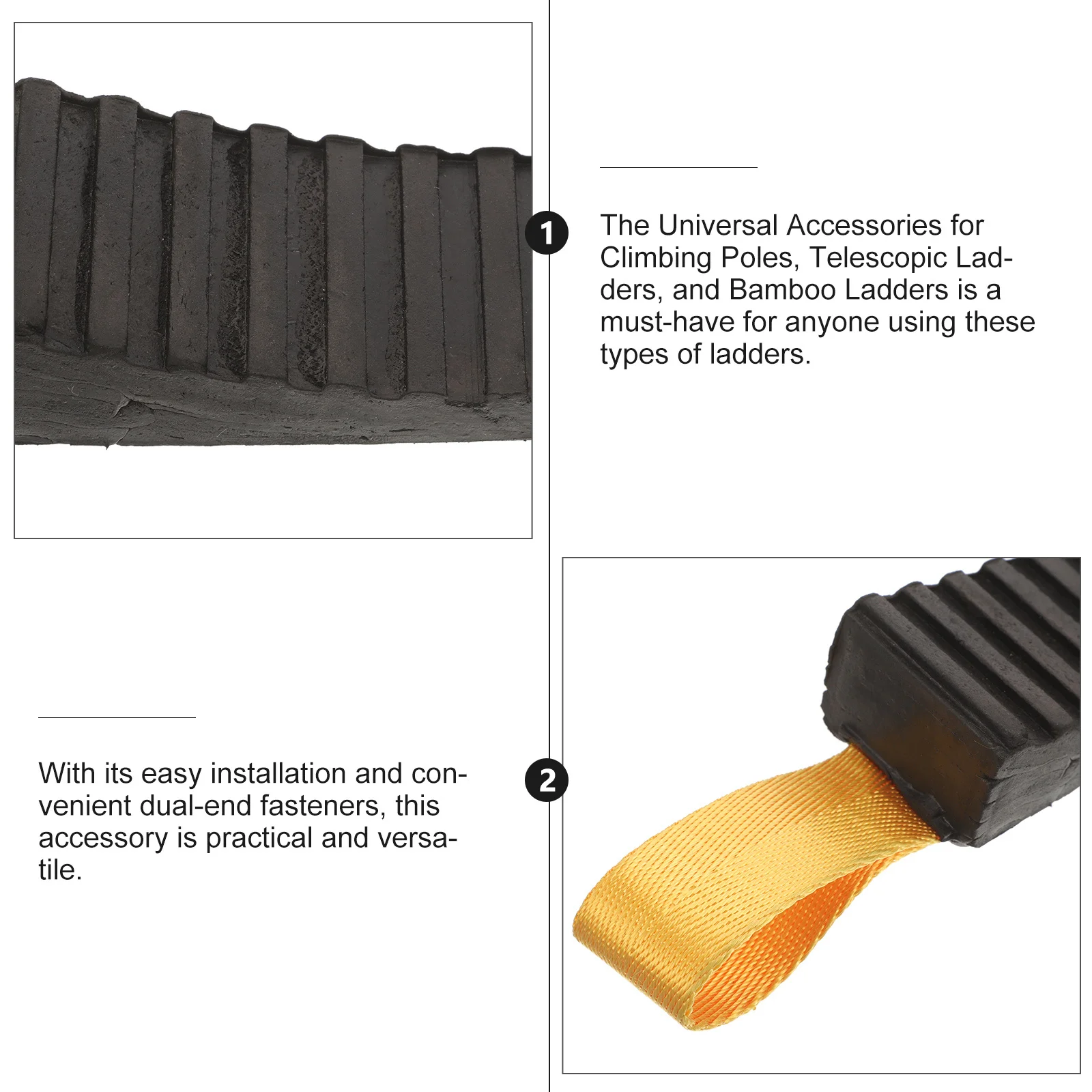 

Rubber Ladder Pole Head Arc Non-Slip Pad Cover Top Anti-Skid Pad Dual Fasteners Replacement Ladder Extension Pole Accessories