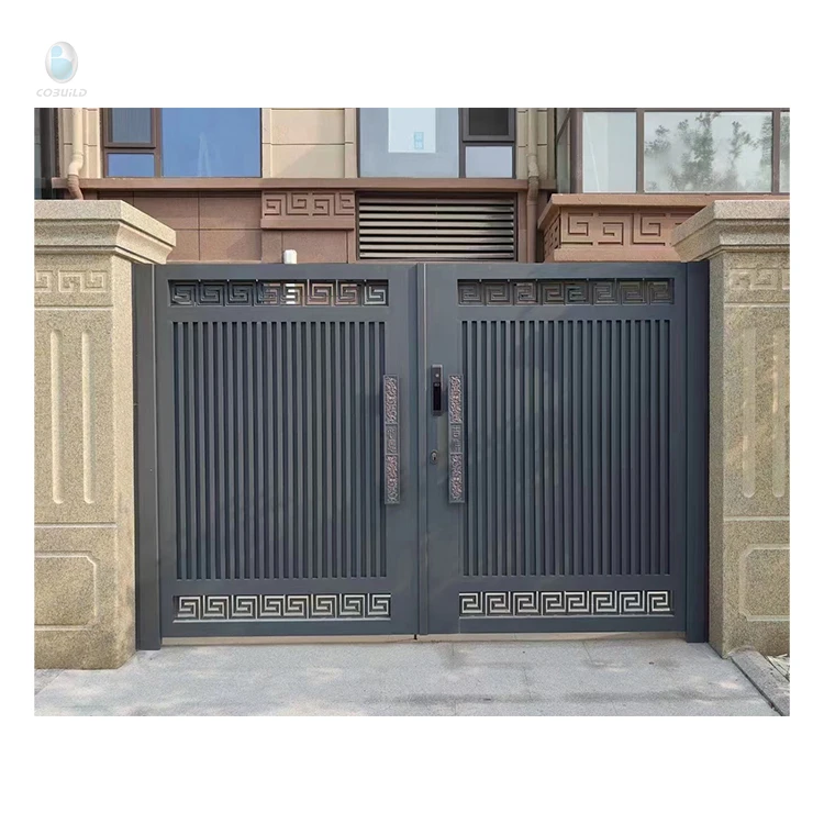 Modern Automatic Sliding Door Dual Lane Aluminum Fence Entrance Electric Alloy External Application