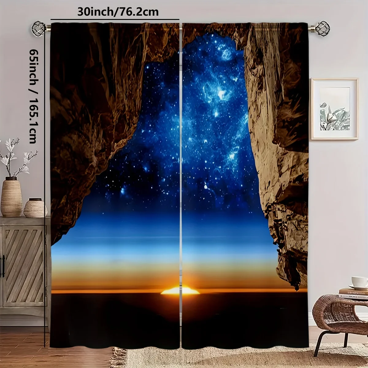 ستائر مطبوعة فنية معاصرة: لوحتين، 41.3 بوصة × 90.5 بوصة، قابلة للغسل في الغسالة، مبطنة، منسوجة، مناسبة لغرفة المعيشة، المطبخ، خارج #3