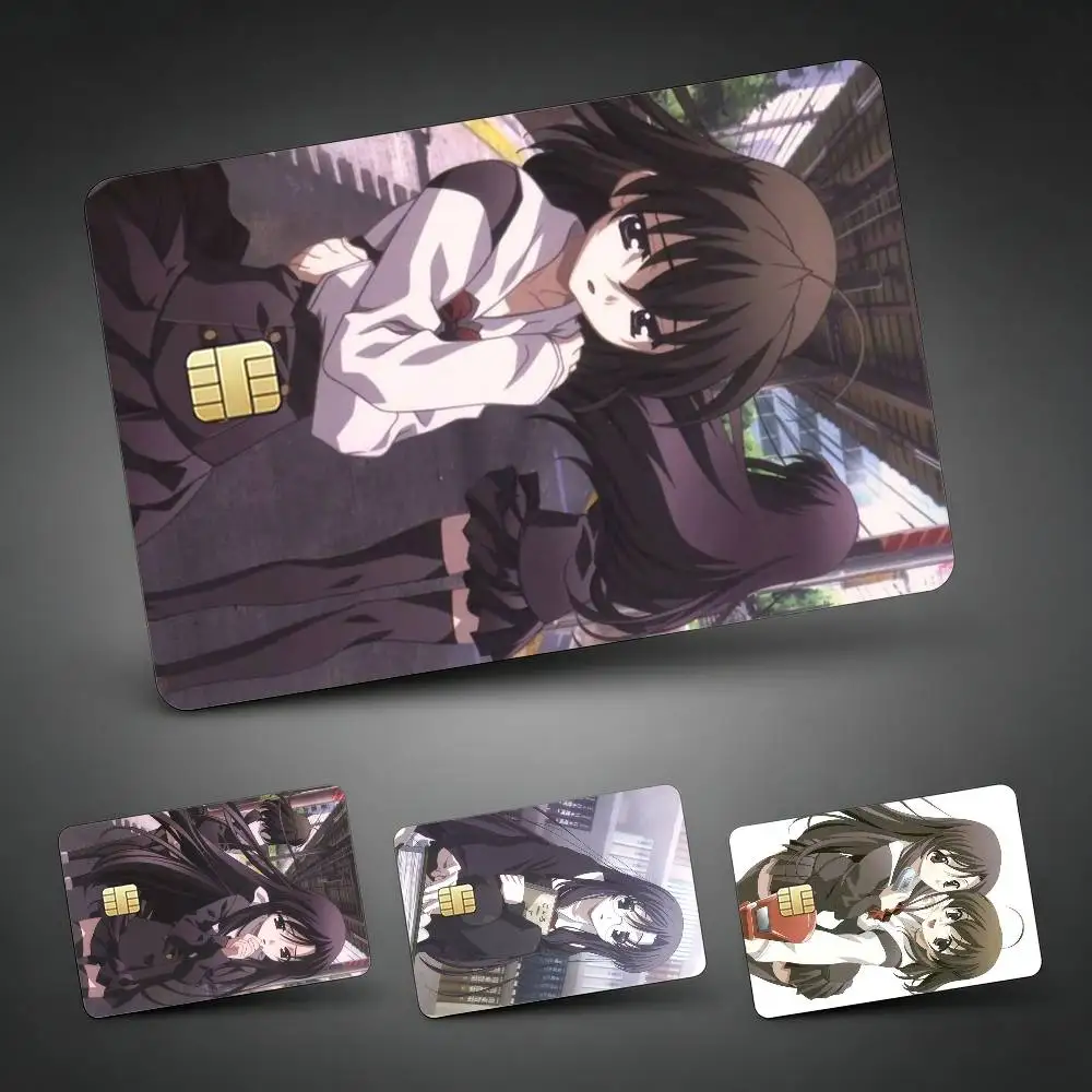 S-School Days Katsura Kotonoha Decorative Waterproof Film Skin Cover Credit Card Stickers Debit Front Bank Bus Pass