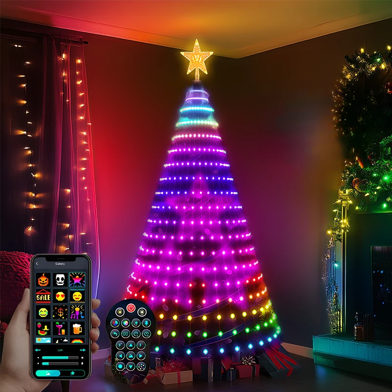 Smart App 400 Leds DIY Christmas Tree Lights APP Control LED String Lights Fairy Garland for Room New Year Tree Decoration Gift