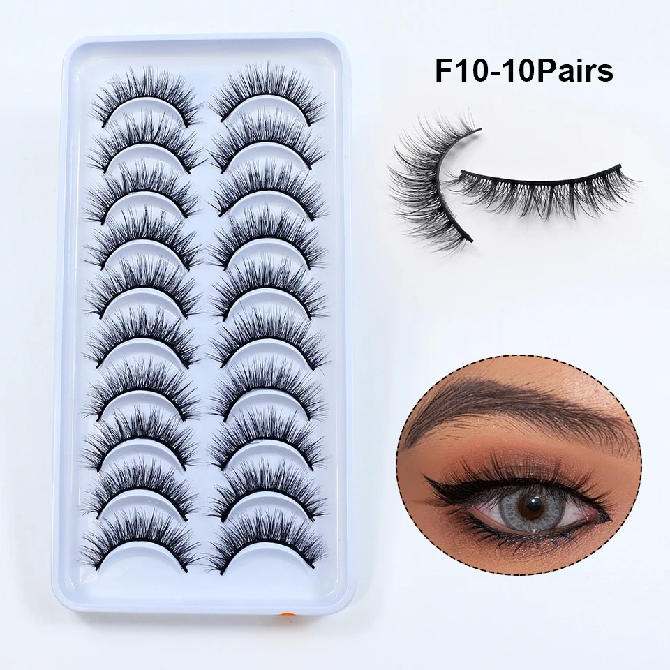 Handmade Natural Look Cílios, Wispy Lashes, Frete Grátis, 10 Pares, Suprimentos, Dropshipping