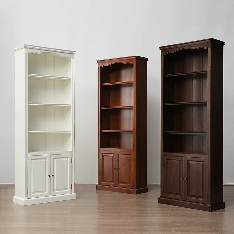 

Американский книжный шкаф из цельного дерева с дверной книжной полкой, полкой от пола до потолка, витрина для гостиной, шкафчик, учебная мебель